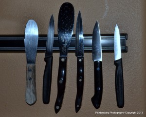 The Bird and Trout knife, second from right, works really well as a paring knife in the kitchen.