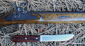This replica of a Hawken rifle and the Mountain Man knife fit together really well.