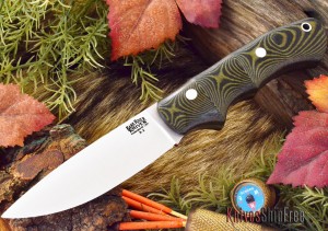 The Bark River Trakker Companion comes in a variety of handle materials. This is black and green micarta. (KnivesShipFree.com photo)