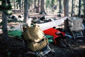 This 1977 photo from Lassen National Forest in northern California shows my gear was pretty sketchy.  I did invest in a quality knife, sleeping bag and boots.
