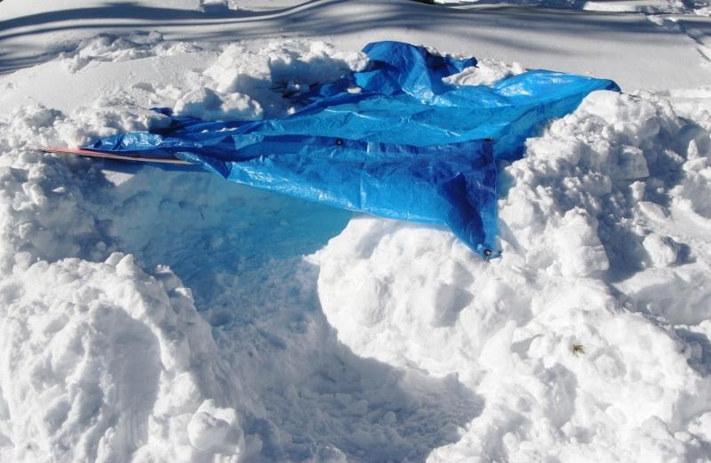 snow trench tarp shelter