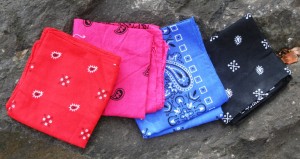 colored bandanas show cancer awareness