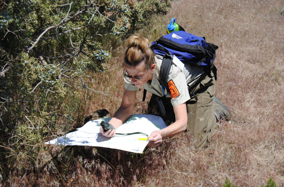 Compare the map to the terrain