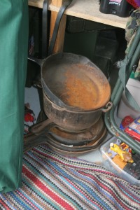 This pile of rusty cast iron could yield a great vintage cooking implement.