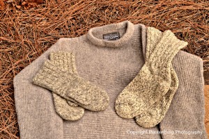 The Dechstein 100 percent wool mittens, sweater and socks are durable, effective choices for cold weather wear.