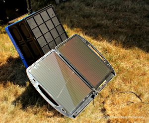 This solar panel easily powered the Super Dragon electric fan.