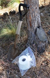 A shovel and toilet paper (in a waterproof container) are vital aspects of any backcountry privy construction. (Leon Pantenburg photos)