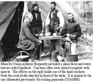 Hardtack was a staple of military rations during the Civil War.